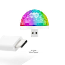 Load image into Gallery viewer, Mini USB LED Disco Light Portable Christmas Party Magic Ball Stage Light Disco Club Colorful Effect Stage Lamp for Mobile Phone
