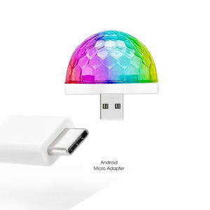 Mini USB LED Disco Light Portable Christmas Party Magic Ball Stage Light Disco Club Colorful Effect Stage Lamp for Mobile Phone